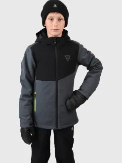Clearance Brunotti Twinstroky Jongens Softshell Ski Jas | Dark Grey Melee