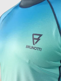 Discount Brunotti Waveguard-Spray Heren Rashguard | Neon Blue SprayAlloverNeonBlue