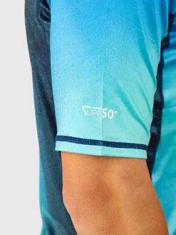 Discount Brunotti Waveguard-Spray Heren Rashguard | Neon Blue SprayAlloverNeonBlue