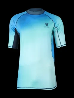 Discount Brunotti Waveguard-Spray Heren Rashguard | Neon Blue SprayAlloverNeonBlue