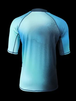 Discount Brunotti Waveguard-Spray Heren Rashguard | Neon Blue SprayAlloverNeonBlue